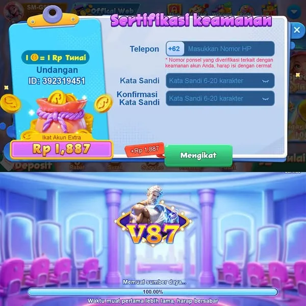 V87 Bonus Member Baru 100%